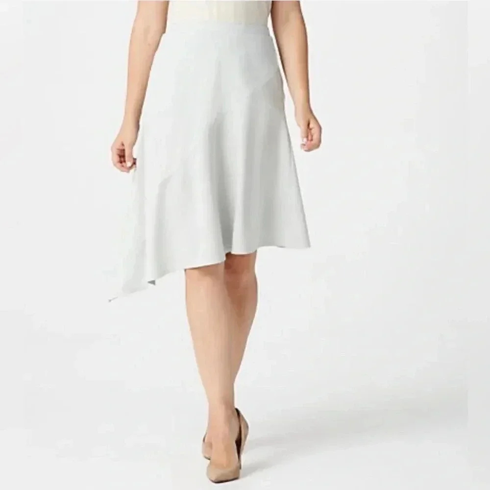 Elizabeth & Clarke Women's Ponte Knit Asymmetric Skirt Heather Size XXS